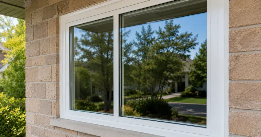 technician installing new insulated glass unit in window frame in Pickering