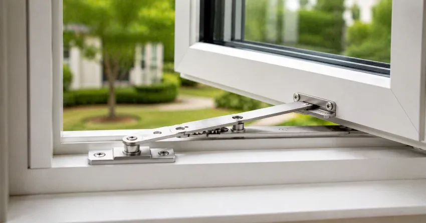 technician replacing casement window hinge in Pickering