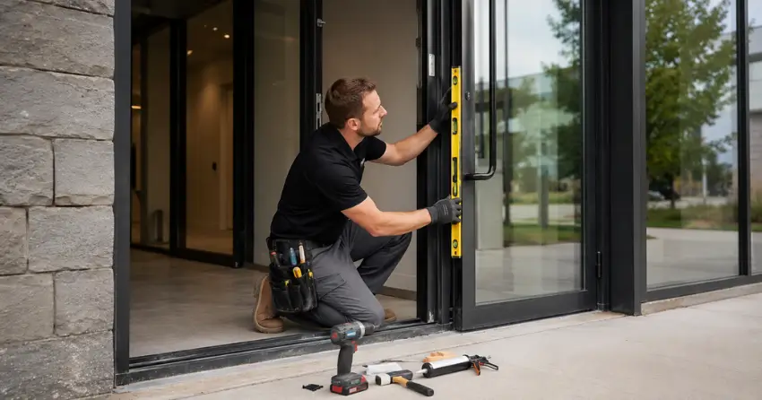 commercial glass door frame installation Brock-Taunton, Pickering