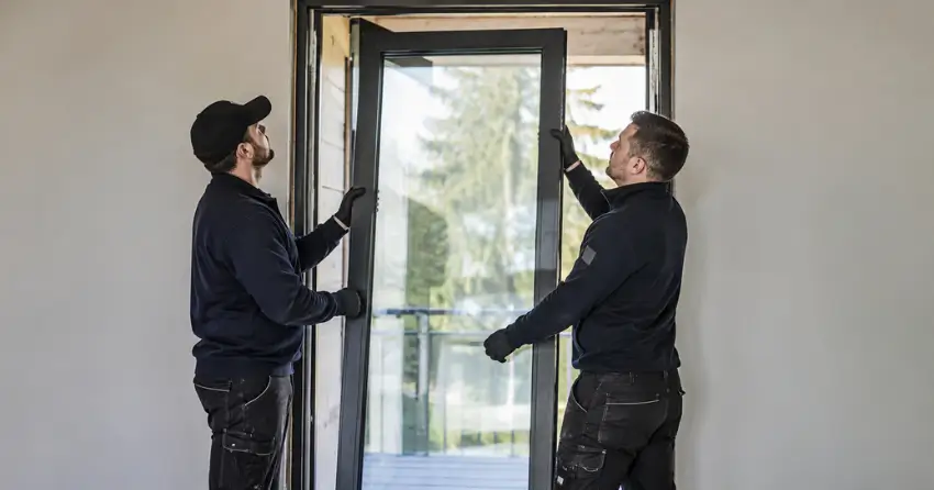 new glass panel being fitted into door frame in Pickering