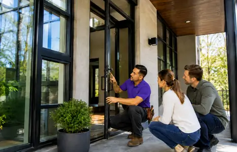 Modern home exterior with floor-to-ceiling windows by Windows & Doors Pickering