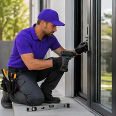 A recently completed window installation